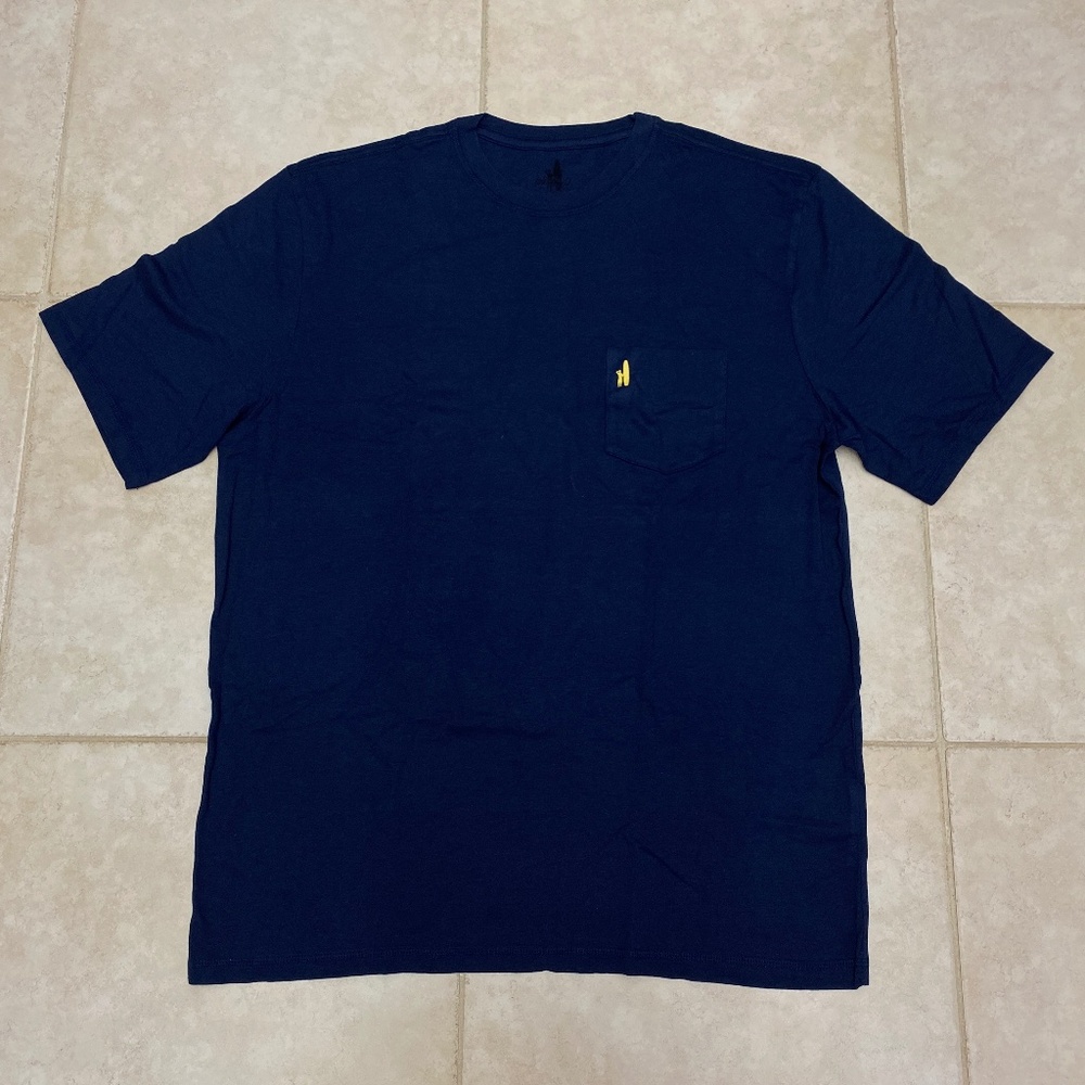 Johnnie O Short Sleeve Crewneck Pocket Graphic T-Shirt Mens Size LT Blue